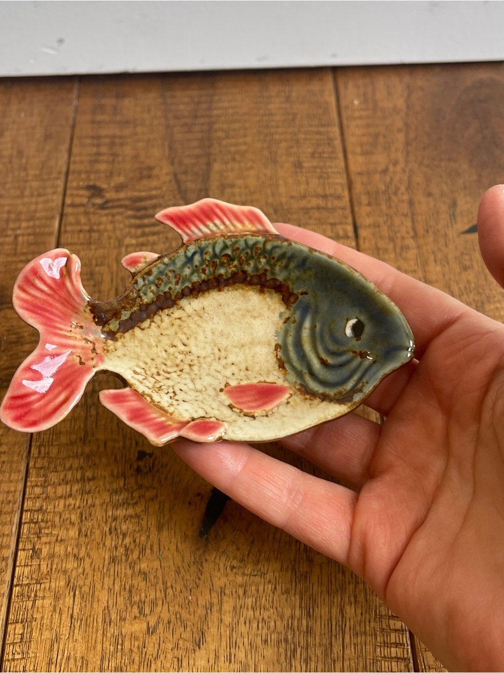 Vintage Pier 1 Import Fish Trinket Dish Plate Wall Sushi Soy Sauce Coastal Decor